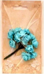 Różyczki papierowe 12szt niebieskie - Galeria Hobby