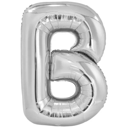 Balon foliowy litera B srebrna 59x86cm - Amscan