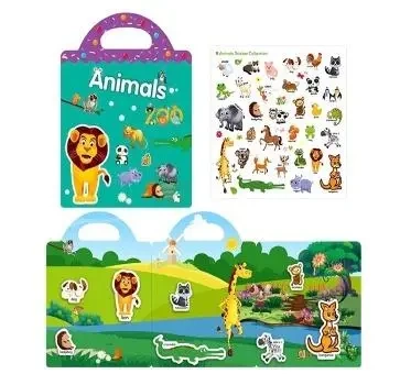 Książeczka z naklejkami wielorazowymi zwierzęta