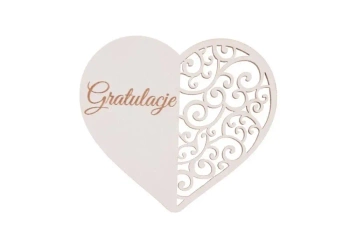 Drewniany napis - Gratulacje 5szt biały - Cresco