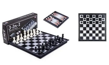Szachy 3w1 magnetyczne 25x25cm