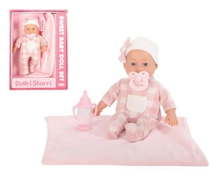 Lalka bobas z kocykiem i akcesoriami w prezentowym boxie - SWEDE