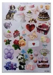 Arkusz do techniki 3D sztancowany z motywem urodzin - Galeria Hobby