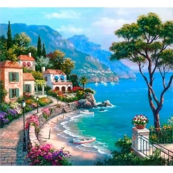 Mozaika diamentowa 5D - Zatoka nad morzem 40x30cm - Titanum