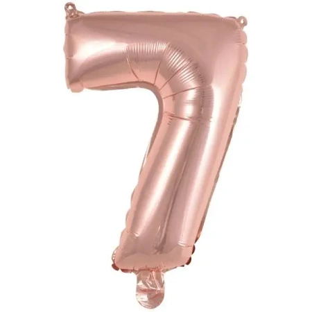 Balon foliowy mini cyfra 7 różowe złoto 30x40cm - Amscan