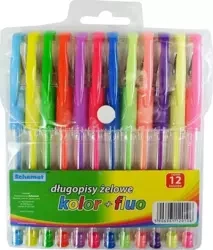 Długopisy żelowe + fluorescencyjne 12 kolorów - Schemat