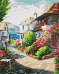 Diamentowa mozaika - Miasto nad morzem 40x50cm - Ideyka