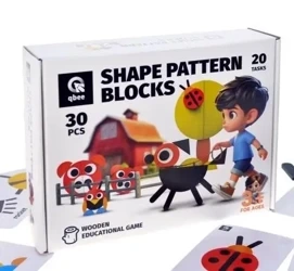 Mozaika drewniana kolorowa 30el - Qbee