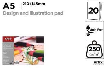 Blok rysunkowy A5/20K 250g - Artix