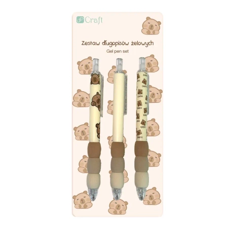 Długopisy żelowe Kapibara czarne 3szt - Dalprint dpCraft