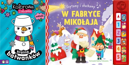 PAKIET ŚWIĄTECZNY Czytamy i słuchamy. W fabryce Mikołaja + 4 kolorowanki - Justyna Tkocz