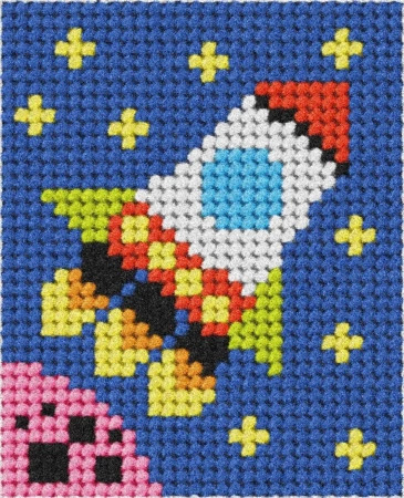 Haft. Moje pierwsze wyszywanie - Rakieta - Anex-bis