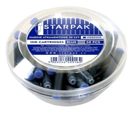 Naboje do piór krótkie niebieskie 50szt - STARPAK