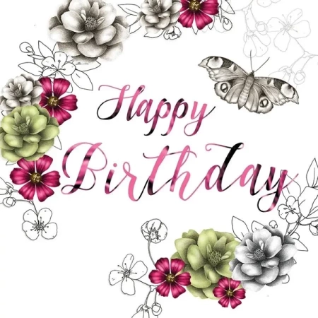 Karnet Swarovski kwadrat CL1404 Urodziny kwiaty - Clear Creations