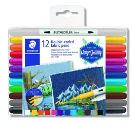 Flamastry Staedtler Design Journey dwustronne do tkanin 12 kolorów
