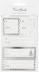 Naklejki świąteczne na prezenty srebrno białe różne formaty 4 ark edycja limitowana - Happy Color