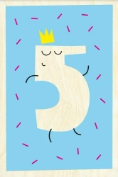 Drewniana kartka urodzinowa - High Five - Milin