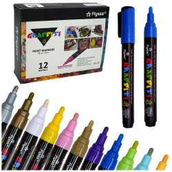 Flamastry akrylowe 12 kolorów - Leantoys
