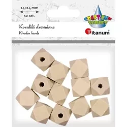 Koraliki drewniane kostki ścięte 12szt - Titanum