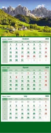 Kalendarz 2026 trójdzielny Wioska - praca zbiorowa