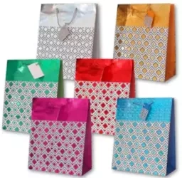 Torebka ozdobna hologram PL-6H NEW średnia MIX - Panorama