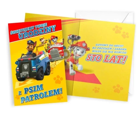 Karnet Urodziny Psi Patrol chłopiec - Kukartka