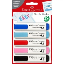 Markery do tkanin zestaw Baby Shower 5szt - Faber Castell