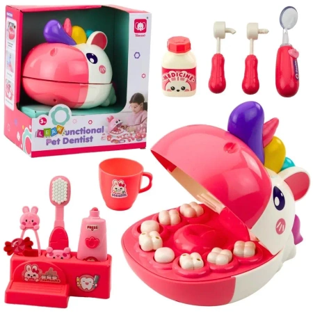 Zestaw dentysta jednorożec różowy - Leantoys