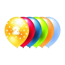 Balon metalik nadruk 2 mix kolor 5szt - GoParty