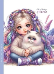 Notatnik 143x200 48K gładki Dziewczynka z kotkiem - Fresh