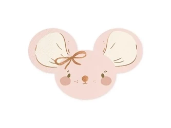 Serwetki Myszki jasny różowe 16x10cm 20szt - PartyDeco