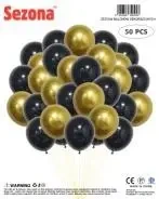 Balony czarno-złote 50szt - Sezona