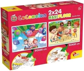 Cocomelon - Dwustronne puzzle 2x24 Bądź uprzejmy - Lisciani