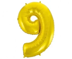 Balon foliowy B&C cyfra 9 złota 92cm - Godan