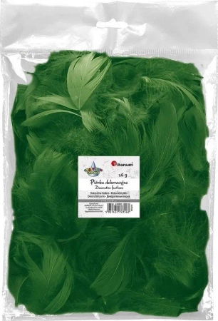 Piórka puch 16g ciemnozielone - Titanum