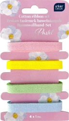 Zestaw tasiemek bawełnianych 4x1m Pastel - INTERDRUK