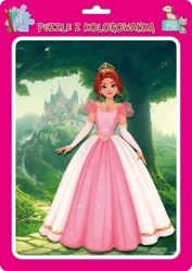 Puzzle w ramce z kolorowanką. Księżniczki - MD Creative