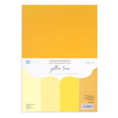 Zestaw papierów A4 20 arkuszy Yellow tones 220g - Dalprint