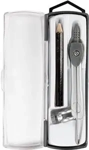 Cyrkiel metalowy z ołówkiem w etui