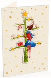 Karnet C6 naklejany + kop. Święta Kob. na choince - Cozywood