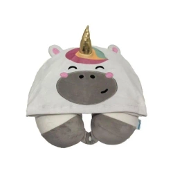Poduszka podróżna z kapturem Jednorożec Hoodeazzz - Puckator