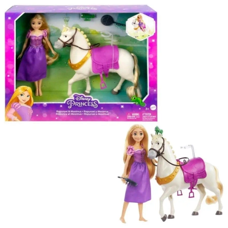 Disney Princess. Lalka Roszpunka i Maksimus HLW23 - Mattel