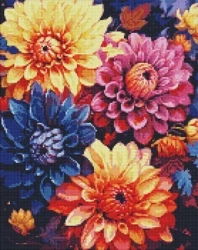 Diamentowa mozaika - Kolorowe dalie 40x50cm - Ideyka