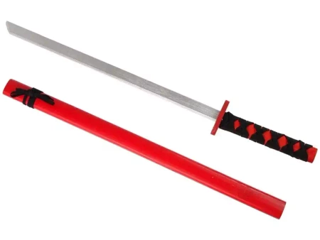 Miecz drewniany czerwony 73cm - Leantoys