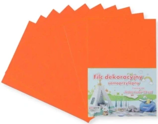 Filc A4 samoprzylepny pomarańczowy 20x30cm 10szt - Penword