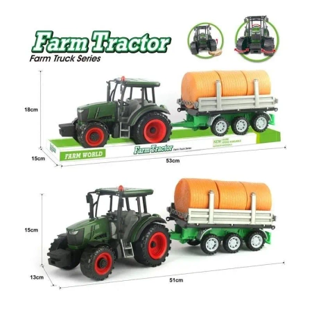 Traktor z przyczepą i belkami słomy - TOYS Paweł Wojda