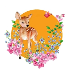 Karnet Swarovski kwadrat CL2008 Sarna - Clear Creations