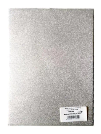 Karton brokatowy obustronny srebrny 23x33cm 5 ark - Galeria Hobby