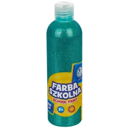 Farba szkolna naturalna tempera Astra 250 ml brokatowa zielona (jadeit) - ASTRA art-pap