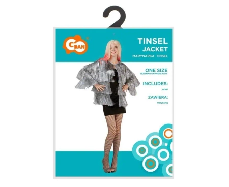 Marynarka dla dorosłych Tinsel srebrna rozm. uniw - Godan